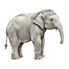 Fototapeta premium Watercolor Baby Elephant Illustration for Nursery Decor and Kids' Books