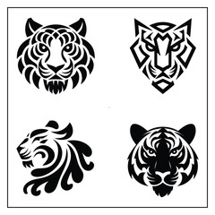Tiger Head Silhouette Bundle

