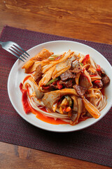 Hearty and delicious pasta with spices