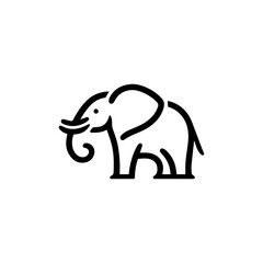 Fototapeta premium Minimal creative elephant icon logo vector design, symbolizing intelligence, strength, and trust 