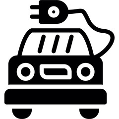 Car Battery Charger Glyph Icon