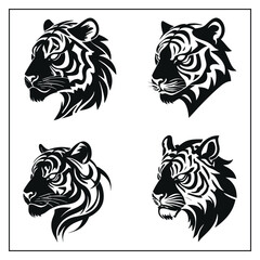 Tiger Head Silhouette Bundle
