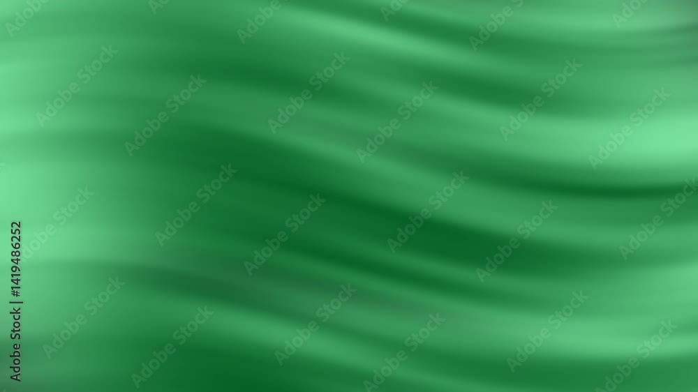 Poster a smooth, flowing abstract design featuring varying shades of green, creating a serene and calming v