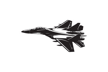 Fighter jets art silhouettes with white background