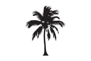 Palm tree art silhouettes with white background