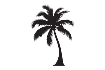 Palm tree art silhouettes with white background