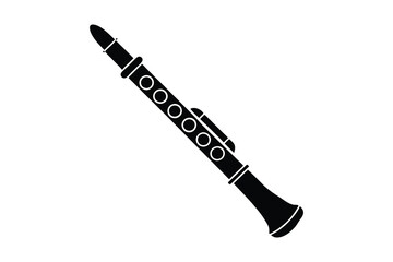 Flute  silhouette vector illustration on white background