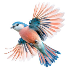 Obraz premium Captivating Flight of a Vibrant Bird with Colorful Plumage