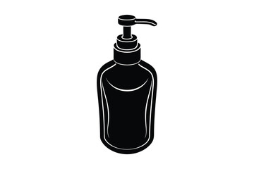 Sanitizer Liquid Hand Soap Icon silhouette vector illustration