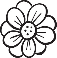 A Logo Design Cartoon Illustration Of a Wildflower Flower Icon Buttercup, Daisy, Dandelion,