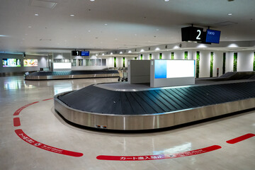 福岡空港の手荷物受取所コンベアー