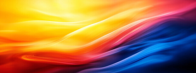 vibrant abstract gradient background featuring smooth waves of blue, yellow, orange, and red colors, creating dynamic and energetic visual experience