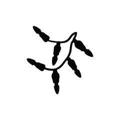 Christmas Lights Silhouette Decoration Vector on White