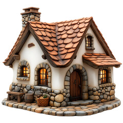 Small cottage miniature house decorative piece