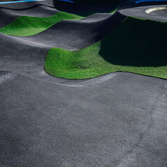 black skate court in the skate park