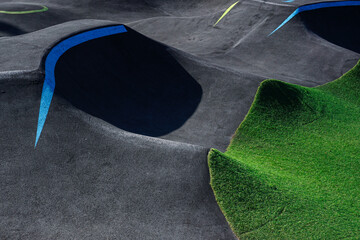 black skate court in the skate park