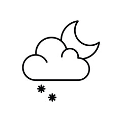 Snow With Moon Vector icon