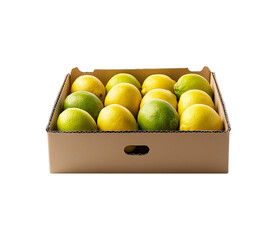 Lime lemon in a cardboard box