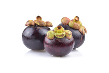 Mangosteen fruit isolated on white background