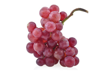 red grapes isolated on white background.