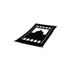Fototapeta premium Simple black and white silhouette of a prayer mat.