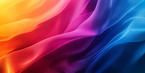 Obraz premium vibrant gradient background featuring flowing waves of color, blending shades of orange, pink, and blue, creating dynamic and energetic atmosphere