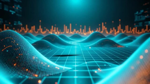 abstract blue background with binary code