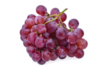 red grapes isolated on white background.