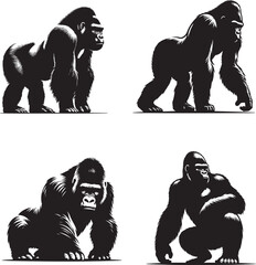 Makari Gorilla Vector – Bold and Powerful Jungle Primate Artwork