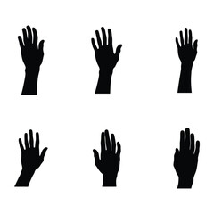 Obraz premium Various positions of hand icons black silhouette set