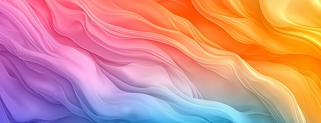Obraz premium vibrant abstract background featuring flowing waves in colorful gradient of pink, purple, orange, and blue, creating sense of movement and depth