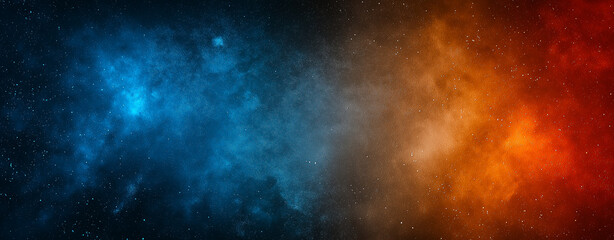stunning abstract background featuring gradient of blue and orange hues, evoking cosmic atmosphere filled with stars and nebula like textures