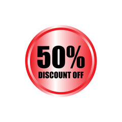 50 percent discount offer icon. Sale symbol. Special offer label.