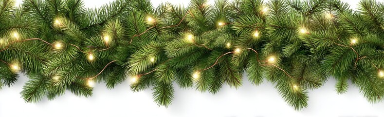Obraz premium A Festive Garland adorned with glowing lights, perfect for the holidays