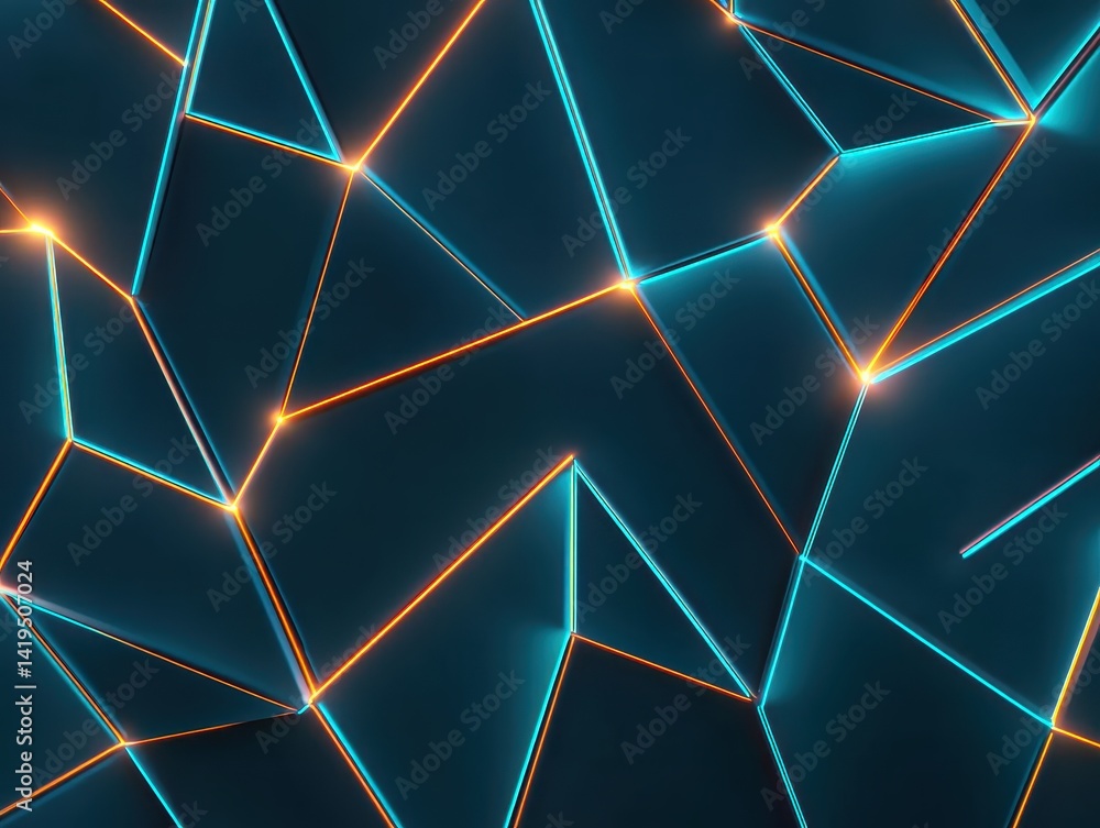 Aufkleber abstract geometric pattern with glowing lines