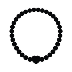 Elegant beaded necklace with a heart pendant.