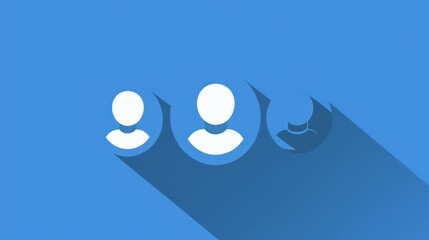 Flat design people group symbol in blue