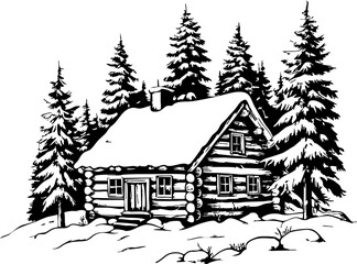 Canada day celebration in a rustic cabin summer landscape illustrative with nature theme