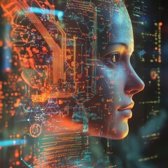 Futuristic depiction of artificial intelligence.