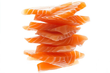 a stack of sliced up pieces of fish