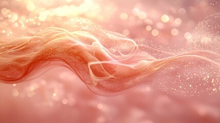 Abstract Pink and Gold Swirling Glitter Background