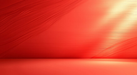 vibrant red gradient background with smooth, flowing textures creates minimalist and modern aesthetic. interplay of light and shadow adds depth and warmth to scene, evoking sense of energy