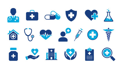 Medical icon set. Medical and Pharmaceutical icon set. Healthcare icon set. Hospital and medical care icon set