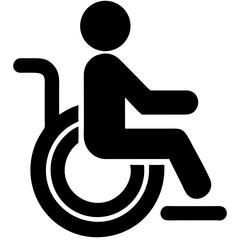 Wheelchair Symbol Representing Accessibility in Black Icon  
