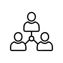 Connection diagram of three people in a network , people on same level 