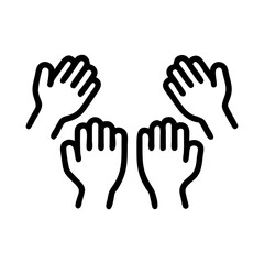 Obraz premium Hands clapping in celebration, racial equality hands 