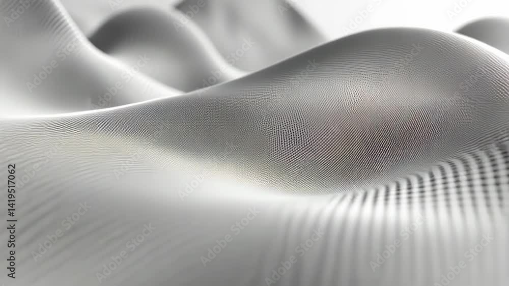 Poster dynamic patterns unfold across gentle waves in an abstract landscape of textured surfaces and soft c