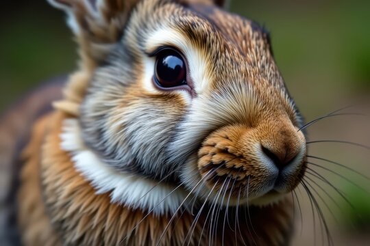 Intricate blend of brown, gray, & white rabbit fur fibers Close-up texture reveals soft, downy underfur , brown, backdrop, nature