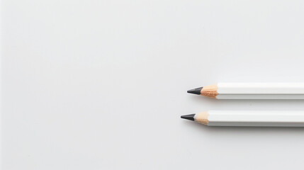Minimalist White Pencils Clean Surface for Creativity and Design