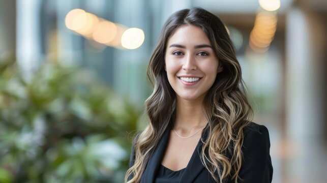 Professional headshot with blurred background
